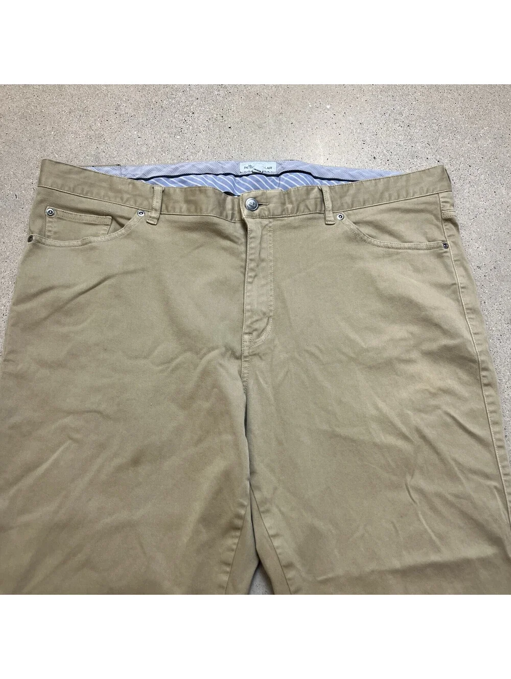 Peter Millar Pants Mens 42 Khaki Sateen Five Pocket Classic Fit Golf